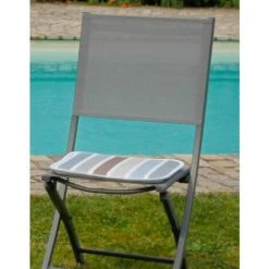 Centrale Brico Galette D'Assise De Chaise/Fauteuil, Rayé L.40 X H.2 Cm