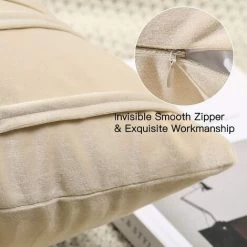 Lot De 2 Housse De Coussin Rayures Géométriques Tridimensionnelles Velours Taie D'oreiller Décoratif Maison Salon Canapé Chambre (30x50cm, Brun Clair) GrooFoo -France Coussin et housse de coussin Soldes Boutique 59148917 5