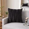 Lot De 4 Housse De Coussin Rayures Géométriques Tridimensionnelles Velours Taie D'oreiller Décoratif Maison Salon Canapé Chambre (45x45cm, Noir) GrooFoo