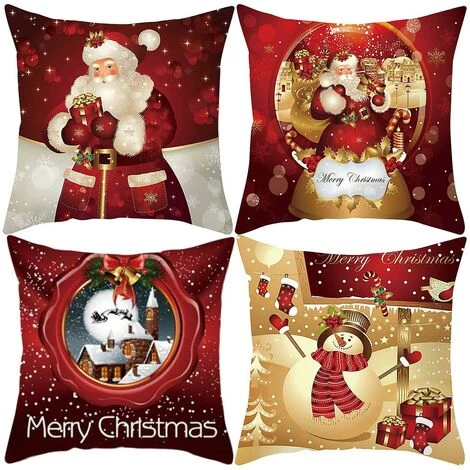 Ensoleillé Noël Noël Coussin Lancer Housse Treillis Taie D'Oreiller Coton Maison Canapé Décor 1 Ensoleillé Noël Noël Coussin Lancer Housse Treillis Taie D'Oreiller Coton Maison Canapé Décor