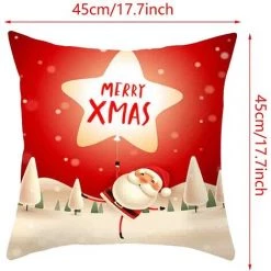 Ensoleillé Noël Père Noël Coussin Housse Oreillers Case Noël Home Canapé Lancer Décor 4pc -France Coussin et housse de coussin Soldes Boutique 59183410 3