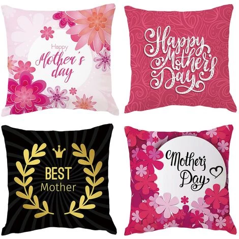 Ensoleillé 4pcs Taie D'oreiller De La Fête Des Mères Jeter Housse De Coussin Maison Housse D'oreiller Décoratif 1 Ensoleillé 4pcs Taie D'oreiller De La Fête Des Mères Jeter Housse De Coussin Maison Housse D'oreiller Décoratif