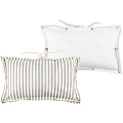 HOMEMAISON Coussin Rayé à Cordelette Esprit Bord De Mer Naturel 30 X 50 Cm - Naturel