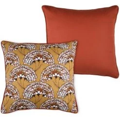 HOMEMAISON Coussin Déhoussable Au Style Rétro Moutarde 50 X 50 Cm - Moutarde
