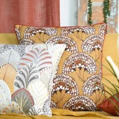 HOMEMAISON Coussin Déhoussable Au Style Rétro Moutarde 50 X 50 Cm - Moutarde -France Coussin et housse de coussin Soldes Boutique 59207318 3