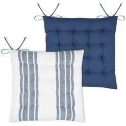 HOMEMAISON Galette De Chaise Esprit Bord De Mer Ecru 40 X 40 Cm