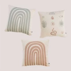 Lot De 3 Housses De Coussin Carrées En Coton (45x45 Cm) Nayala SKLUM Coton - Couleurs Naturelles