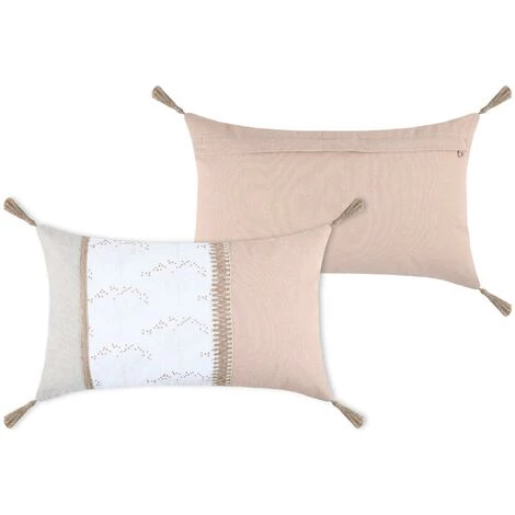 HOMEMAISON Coussin Aux Impressions De Fleurs D'achillée Naturel 30 X 50 Cm - Naturel 1 HOMEMAISON Coussin Aux Impressions De Fleurs D'achillée Naturel 30 X 50 Cm - Naturel