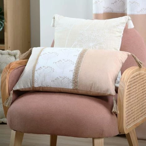 HOMEMAISON Coussin Aux Impressions De Fleurs D'achillée Naturel 30 X 50 Cm - Naturel 3 HOMEMAISON Coussin Aux Impressions De Fleurs D'achillée Naturel 30 X 50 Cm - Naturel – Image 3