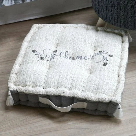 LOVELY CASA Coussin De Sol (45 Cm) Clémence Gris 2 LOVELY CASA Coussin De Sol (45 Cm) Clémence Gris – Image 2