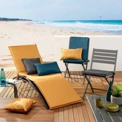 Paris Prix - Coussin Uni Waterproof Déco "siesta" 30x50cm Jaune -France Coussin et housse de coussin Soldes Boutique 59314616 4