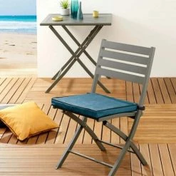 Paris Prix - Coussin Uni Waterproof Déco "siesta" 40x40cm Bleu -France Coussin et housse de coussin Soldes Boutique 59314675 5