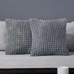 ZOLGINAH Lot De 2 Housse De Coussin, Pour Canapé, Chambre, Lit, Chaise Et Décoration De Particules, Sans Noyau D'oreiller, Design Moderne Et élégant, 40x40CM, Gris, 2Pièces