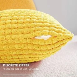 ZOLGINAH Housse De Coussin Lot De 2, Pour Canapé, Chambre, Lit, Chaise Et Décoration De Particules, Sans Noyau D'oreiller, Design Moderne Et élégant, 65x65CM, Jaune, 2Pièces -France Coussin et housse de coussin Soldes Boutique 59344526 4