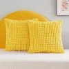 ZOLGINAH Housse De Coussin Lot De 2, Pour Canapé, Chambre, Lit, Chaise Et Décoration De Particules, Sans Noyau D'oreiller, Design Moderne Et élégant, 50x50CM, Jaune, 2Pièces