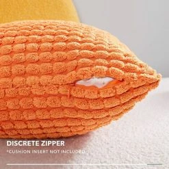 ZOLGINAH Housse De Coussin Lot De 2, Pour Décoration De Particules Canapé, Chambre, Lit, Chaise, Sans Noyau D'oreiller, Design Moderne Et élégant, 50x50CM, Orange, 2Pièces -France Coussin et housse de coussin Soldes Boutique 59344532 4