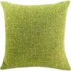 ZOLGINAH Housses De Coussin Coton Lin En Couleur Unie Throw Pillow Case Chambre Salon Sofa Décoration De Maison Carré Taie D'oreiller Invisible Fermeture à Glissière Vert 35X50CM