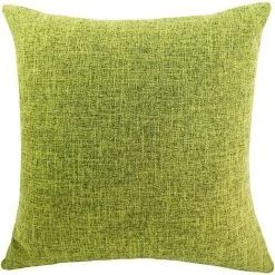 ZOLGINAH Housses De Coussin Coton Lin En Couleur Unie Throw Pillow Case Chambre Salon Sofa Décoration De Maison Carré Taie D'oreiller Invisible Fermeture à Glissière Vert 35X50CM