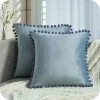 ZOLGINAH Housse De Coussin 50x50 Gros Coussin De Canapé Decoratifs Lot De 2 Housse Coussin Bleu En Velours Doux Pour Deco Boheme