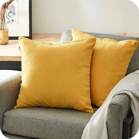 ZOLGINAH Taie Oreiller 65x65 Lot De 2 Housse Coussin Carré Decoratif Jaune Moutarde Pour Gros Coussin Canapé Lit Décoration Chambre Salon Maison Scandinave Uni En Chenille Doux Avec Fermeture Elair 1 ZOLGINAH Taie Oreiller 65x65 Lot De 2 Housse Coussin Carré Decoratif Jaune Moutarde Pour Gros Coussin Canapé Lit Décoration Chambre Salon Maison Scandinave Uni En Chenille Doux Avec Fermeture Elair