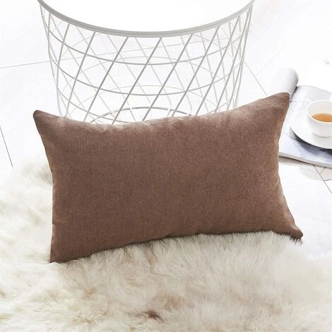 ZOLGINAH Lot De 2 Housse De Coussin 30x50cm Décoratif Canapé En Chenille Housses Coussin Decoration Chambre Carré Couleur Uni Pour Chaise,Voiture,Bureau, Noisette 2 ZOLGINAH Lot De 2 Housse De Coussin 30x50cm Décoratif Canapé En Chenille Housses Coussin Decoration Chambre Carré Couleur Uni Pour Chaise,Voiture,Bureau, Noisette – Image 2