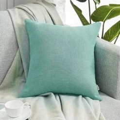 ZOLGINAH Housse Coussin 60x60 Cm Bleu Taie D'oreiller Carrés Lot De 2 Pour Gros Coussin De Canapé Lit Décoration Salon Chambre Scandinave Uni Double Face Chenille Doux Avec Fermeture Elair -France Coussin et housse de coussin Soldes Boutique 59344568 3