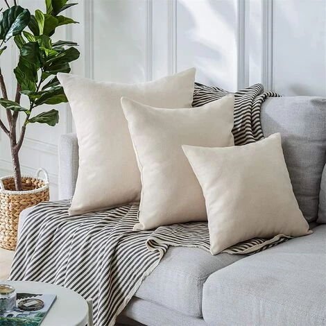 ZOLGINAH Housse Coussin 60x60 Cm Beige Taie D'oreiller Carrés Lot De 2 Pour Gros Coussin De Canapé Lit Décoration Salon Chambre Scandinave Couleur Uni Double Face Chenille Doux Avec Fermeture Elair 4 ZOLGINAH Housse Coussin 60x60 Cm Beige Taie D'oreiller Carrés Lot De 2 Pour Gros Coussin De Canapé Lit Décoration Salon Chambre Scandinave Couleur Uni Double Face Chenille Doux Avec Fermeture Elair – Image 4