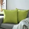 ZOLGINAH Housse Coussin 40x40 Vert Anis Decoration Salon Maison Chambre Bebe Ado Aesthetic Room Decor Lot De 2 Housse De Coussin Canapé 40 X 40 Carré En Chenille Doux