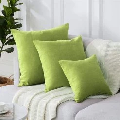 ZOLGINAH Housse Coussin 40x40 Vert Anis Decoration Salon Maison Chambre Bebe Ado Aesthetic Room Decor Lot De 2 Housse De Coussin Canapé 40 X 40 Carré En Chenille Doux -France Coussin et housse de coussin Soldes Boutique 59344585 3