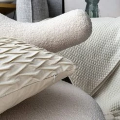 ZOLGINAH Housses Coussin En Velours 45x45cm Pour Salon Canapé，Lot De 2 Housses Coussin Carrés De Motif Uni Décoration Chambre,Laiteux -France Coussin et housse de coussin Soldes Boutique 59344597 4