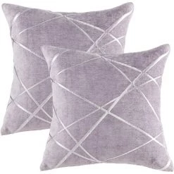ZOLGINAH Housses De Coussin En Velours Housses D'oreiller Carrées Décoratives Pour Canapé Chambre Salon 40x40 CM Lot De 2 Violet