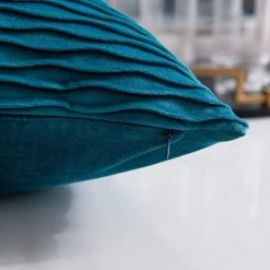 ZOLGINAH Taie D'oreiller Turquoise 40cmx40cm: 2 Pouces De Housse De Coussin Décoratif Carré En Velours Rayé Original Pour Canapé De Chambre 9 ZOLGINAH Taie D'oreiller Turquoise 40cmx40cm: 2 Pouces De Housse De Coussin Décoratif Carré En Velours Rayé Original Pour Canapé De Chambre -France Coussin et housse de coussin Soldes Boutique 59344751 5