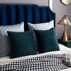 ZOLGINAH 40 Cm X 40 Cm Taies D'oreiller Bleu Sarcelle: Pack De 2 Housses De Coussin Décoratif Carré En Velours Rayé Original Pour Canapé De Chambre 8 ZOLGINAH 40 Cm X 40 Cm Taies D'oreiller Bleu Sarcelle: Pack De 2 Housses De Coussin Décoratif Carré En Velours Rayé Original Pour Canapé De Chambre -France Coussin et housse de coussin Soldes Boutique 59344752 4