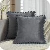 ZOLGINAH Housse Coussin 40x40 Gris Salon Jardin Decoration Chambre Bebe Coussin Canape Fauteuil Relax De Bureau Scandinave Avec Fermeture Eclair Lot De 2 Protege Oreiller En Velours