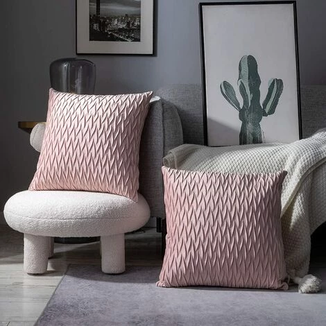 ZOLGINAH Housses Coussin En Velours 40x40cm Pour Salon Canapé,Lot De 2 Housses Coussin Carrés De Motif Uni Décoration Chambre, Rose 3 ZOLGINAH Housses Coussin En Velours 40x40cm Pour Salon Canapé,Lot De 2 Housses Coussin Carrés De Motif Uni Décoration Chambre, Rose – Image 3