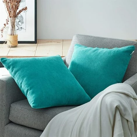 ZOLGINAH Lot De 1 Housse De Coussin 80x80cm Décoratif Canapé En Chenille Housses Coussin Decoration Chambre Carré Couleur Uni Pour Chaise,Voiture,Bureau, Turquoise 5 ZOLGINAH Lot De 1 Housse De Coussin 80x80cm Décoratif Canapé En Chenille Housses Coussin Decoration Chambre Carré Couleur Uni Pour Chaise,Voiture,Bureau, Turquoise – Image 5