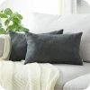 ZOLGINAH Housse Coussin 30x50 Cm Gris Foncé Decoration Chambre Salon Maison Enfant Lot De 2 Taies Doreiller Avec Fermeture Eclair Pour Coussin De Fauteuil Bureau Scandinave En Chenille Doux
