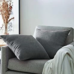 ZOLGINAH Housse Coussin 30x50 Cm Gris Foncé Decoration Chambre Salon Maison Enfant Lot De 2 Taies Doreiller Avec Fermeture Eclair Pour Coussin De Fauteuil Bureau Scandinave En Chenille Doux -France Coussin et housse de coussin Soldes Boutique 59345754 4