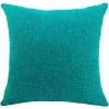 ZOLGINAH Housses De Coussin Coton Lin En Couleur Unie Throw Pillow Case Chambre Salon Sofa Décoration De Maison Carré Taie D'oreiller Invisible Fermeture à Glissière Bleu Paon 40X60CM