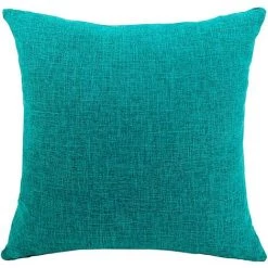 ZOLGINAH Housses De Coussin Coton Lin En Couleur Unie Throw Pillow Case Chambre Salon Sofa Décoration De Maison Carré Taie D'oreiller Invisible Fermeture à Glissière Bleu Paon 40X60CM