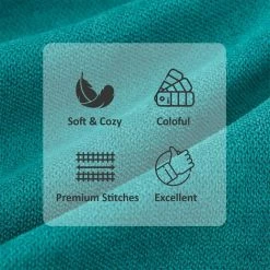 ZOLGINAH Lot De 2 Housse De Coussin 40x60cm Décoratif Canapé En Chenille Housses Coussin Decoration Chambre Carré Couleur Uni Pour Chaise,Voiture,Bureau, Turquoise -France Coussin et housse de coussin Soldes Boutique 59346266 3