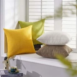 ZOLGINAH Lot De 2 Housse De Coussin 50x50cm Décoratif Canapé En Chenille Housses Coussin Decoration Chambre Carré Couleur Uni Pour Chaise,Voiture,Bureau, Noisette -France Coussin et housse de coussin Soldes Boutique 59346273 5