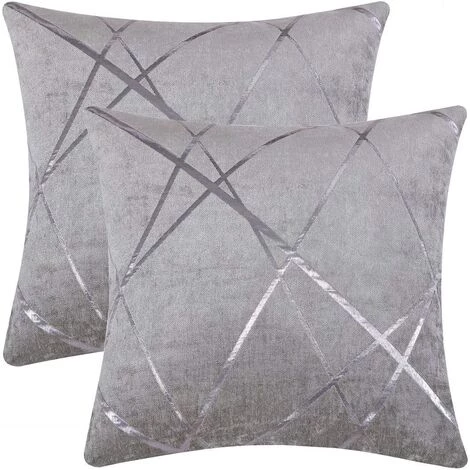 ZOLGINAH Housse De Coussin 60x60cm Canapé En Velours Décoration Chambre Taie D'oreiller Sofa Salon 2 Pièces Gris Argenté 1 ZOLGINAH Housse De Coussin 60x60cm Canapé En Velours Décoration Chambre Taie D'oreiller Sofa Salon 2 Pièces Gris Argenté