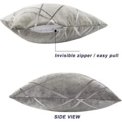 ZOLGINAH Housse De Coussin 60x60cm Canapé En Velours Décoration Chambre Taie D'oreiller Sofa Salon 2 Pièces Gris Argenté 9 ZOLGINAH Housse De Coussin 60x60cm Canapé En Velours Décoration Chambre Taie D'oreiller Sofa Salon 2 Pièces Gris Argenté -France Coussin et housse de coussin Soldes Boutique 59346288 5