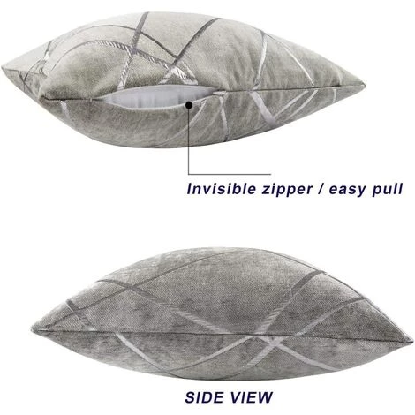 ZOLGINAH Housse De Coussin 60x60cm Canapé En Velours Décoration Chambre Taie D'oreiller Sofa Salon 2 Pièces Gris Argenté 5 ZOLGINAH Housse De Coussin 60x60cm Canapé En Velours Décoration Chambre Taie D'oreiller Sofa Salon 2 Pièces Gris Argenté – Image 5
