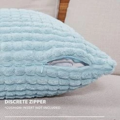 ZOLGINAH Lot De 2 Housse De Coussin, Pour Décoration De Particules Canapé, Chambre, Lit, Chaise, Sans Noyau D'oreiller, Design Moderne Et élégant, 45x45CM, Bleu Clair, 2Pièces -France Coussin et housse de coussin Soldes Boutique 59346745 4