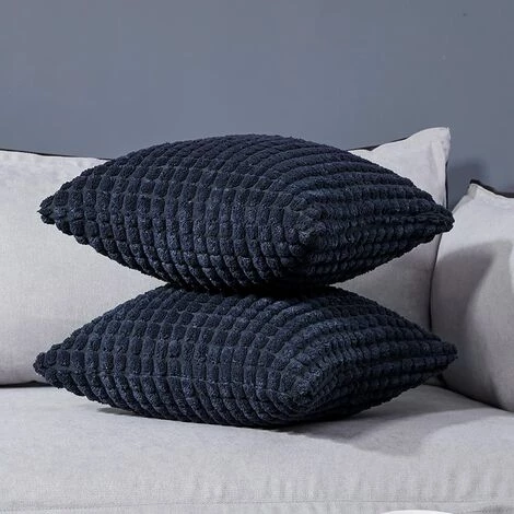 ZOLGINAH Housse De Coussin Lot De 2, Pour Canapé, Chambre, Lit, Chaise Et Décoration De Particules, Sans Noyau D'oreiller, Design Moderne Et élégant, 55x55CM, Bleu Marine, 2Pièces 2 ZOLGINAH Housse De Coussin Lot De 2, Pour Canapé, Chambre, Lit, Chaise Et Décoration De Particules, Sans Noyau D'oreiller, Design Moderne Et élégant, 55x55CM, Bleu Marine, 2Pièces – Image 2