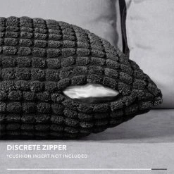 ZOLGINAH Lot De 2 Housse De Coussin, Pour Canapé, Chambre, Lit, Chaise Et Décoration De Particules, Sans Noyau D'oreiller, Design Moderne Et élégant, 50x50CM, Noir, 2Pièces -France Coussin et housse de coussin Soldes Boutique 59346753 4