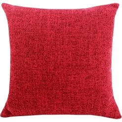 ZOLGINAH Housses De Coussin Coton Lin En Couleur Unie Throw Pillow Case Chambre Salon Sofa Décoration De Maison Carré Taie D'oreiller Invisible Fermeture à Glissière Bourgogne 40X60CM