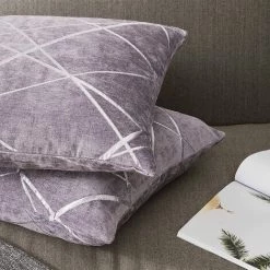 ZOLGINAH Housses De Coussin En Velours Housses D'oreiller Carrées Décoratives Pour Canapé Chambre Salon 55x55 CM Lot De 2 Violet -France Coussin et housse de coussin Soldes Boutique 59346789 4